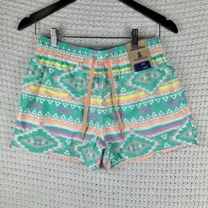 Chubbies Swim Trunks Small 4" Inseam Teal Aztec Retro 80s NWT